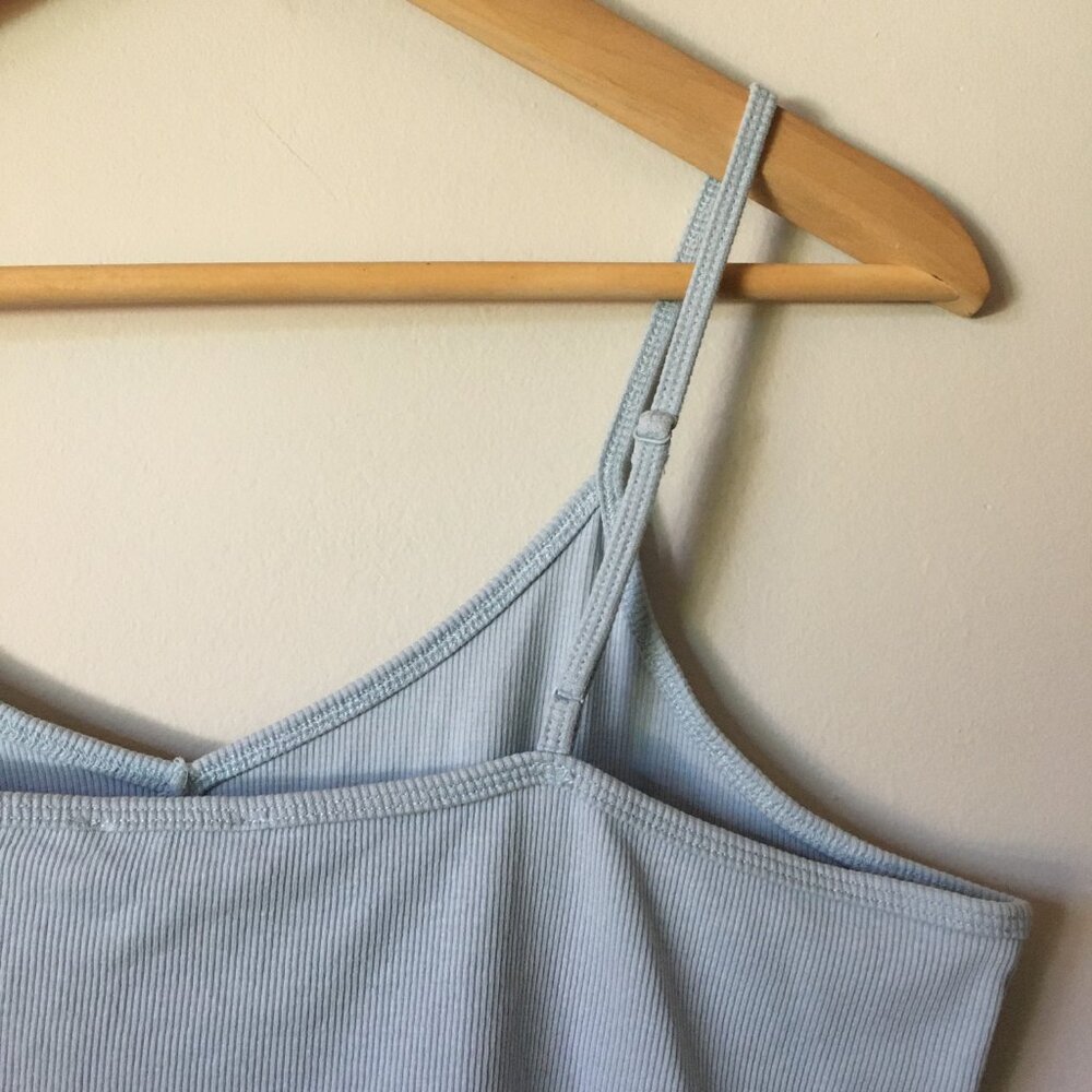 Ricki's Ice Blue Ribbed V-Neck Cotton Camisole Adjustable Straps - Picture 6 of 14